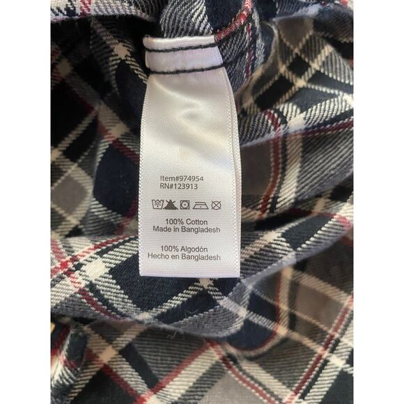 Jachs Mens Button Up Flannel Shirt Large Black Plaid Long Sleeve 100% Cotton - Picture 5 of 5